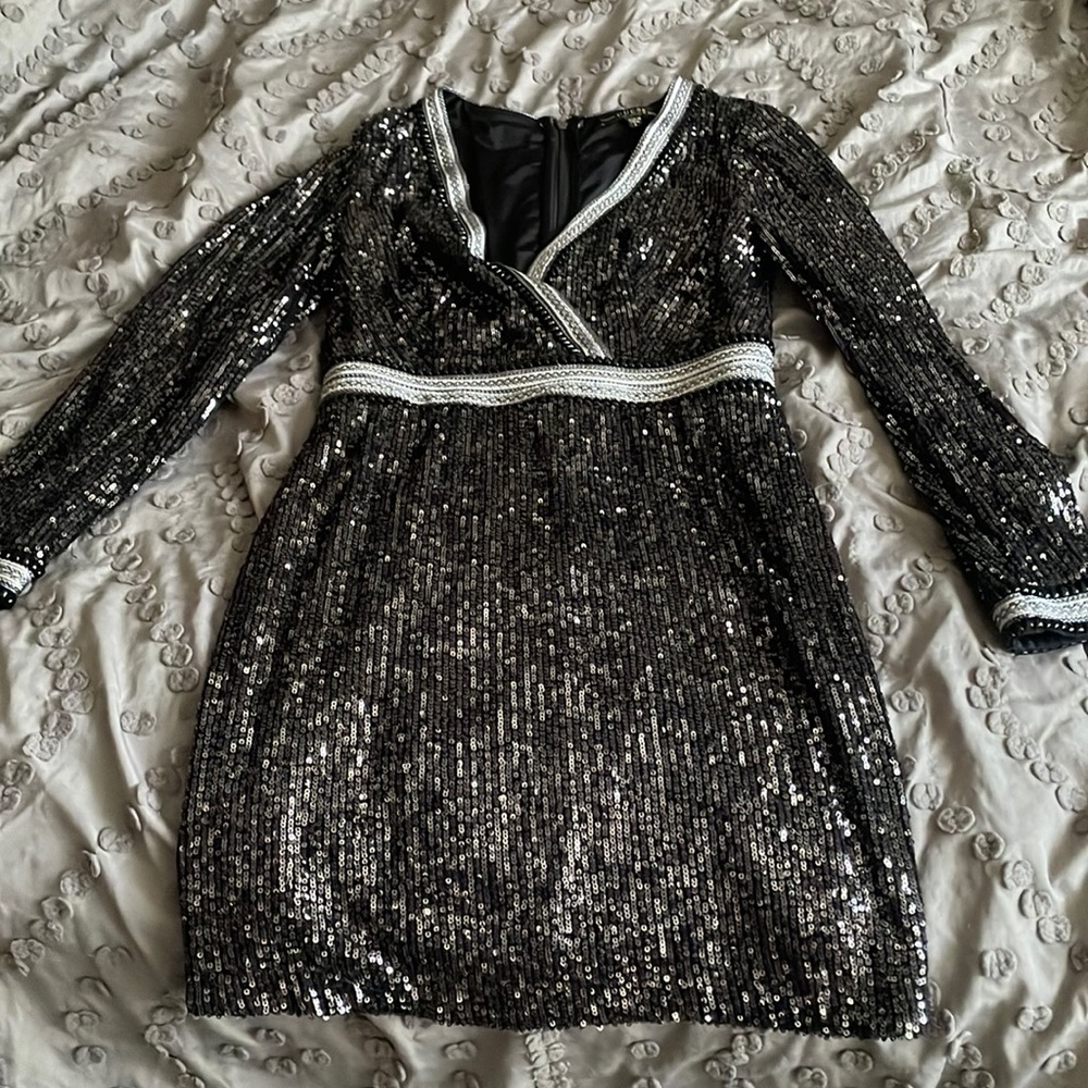 Black and silver sequin Guess dress-small.